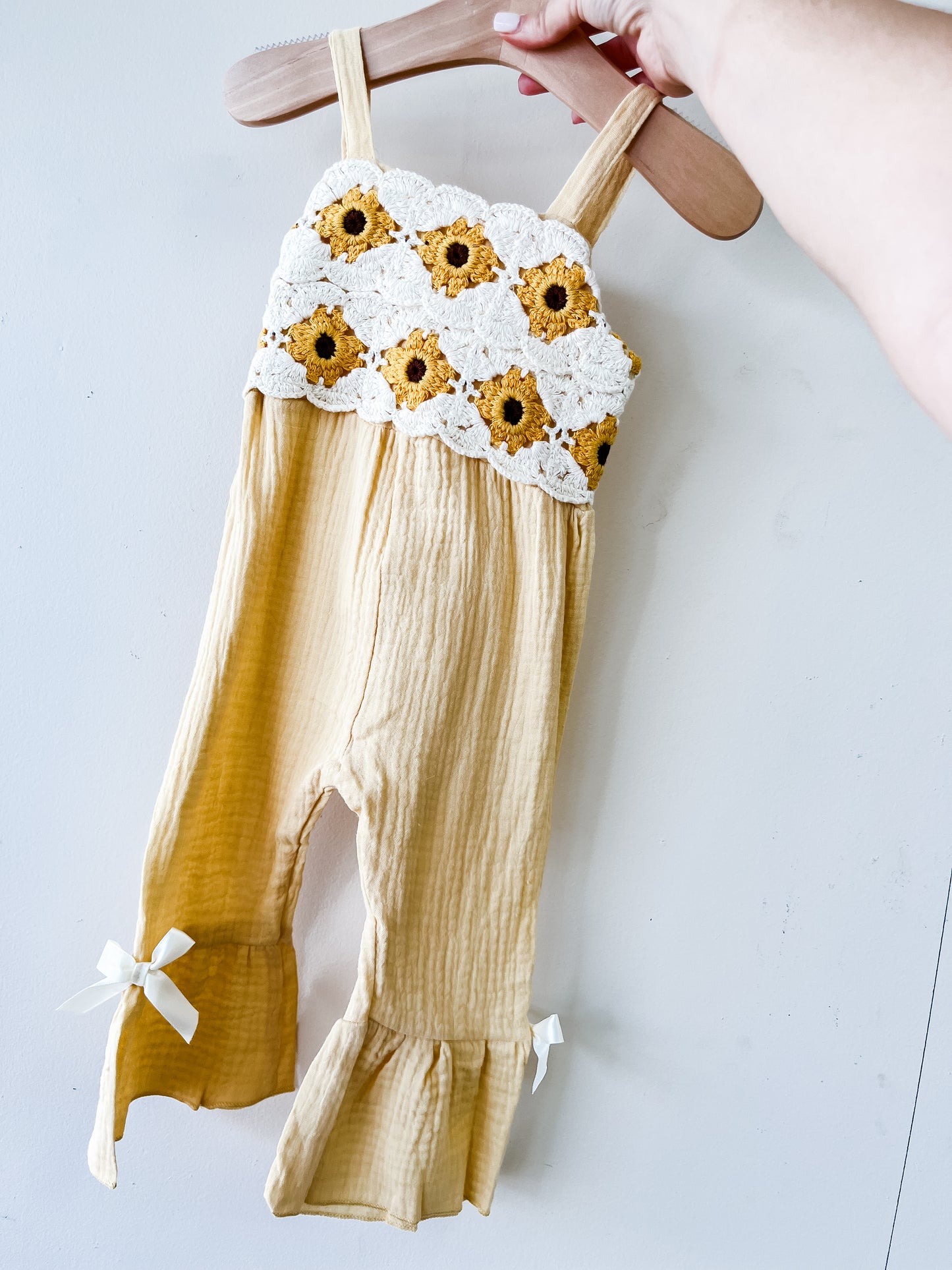 Sunflower Crochet Jumpsuit - PACK (12/18M, 18/24M, 2/3T, 3/4T)