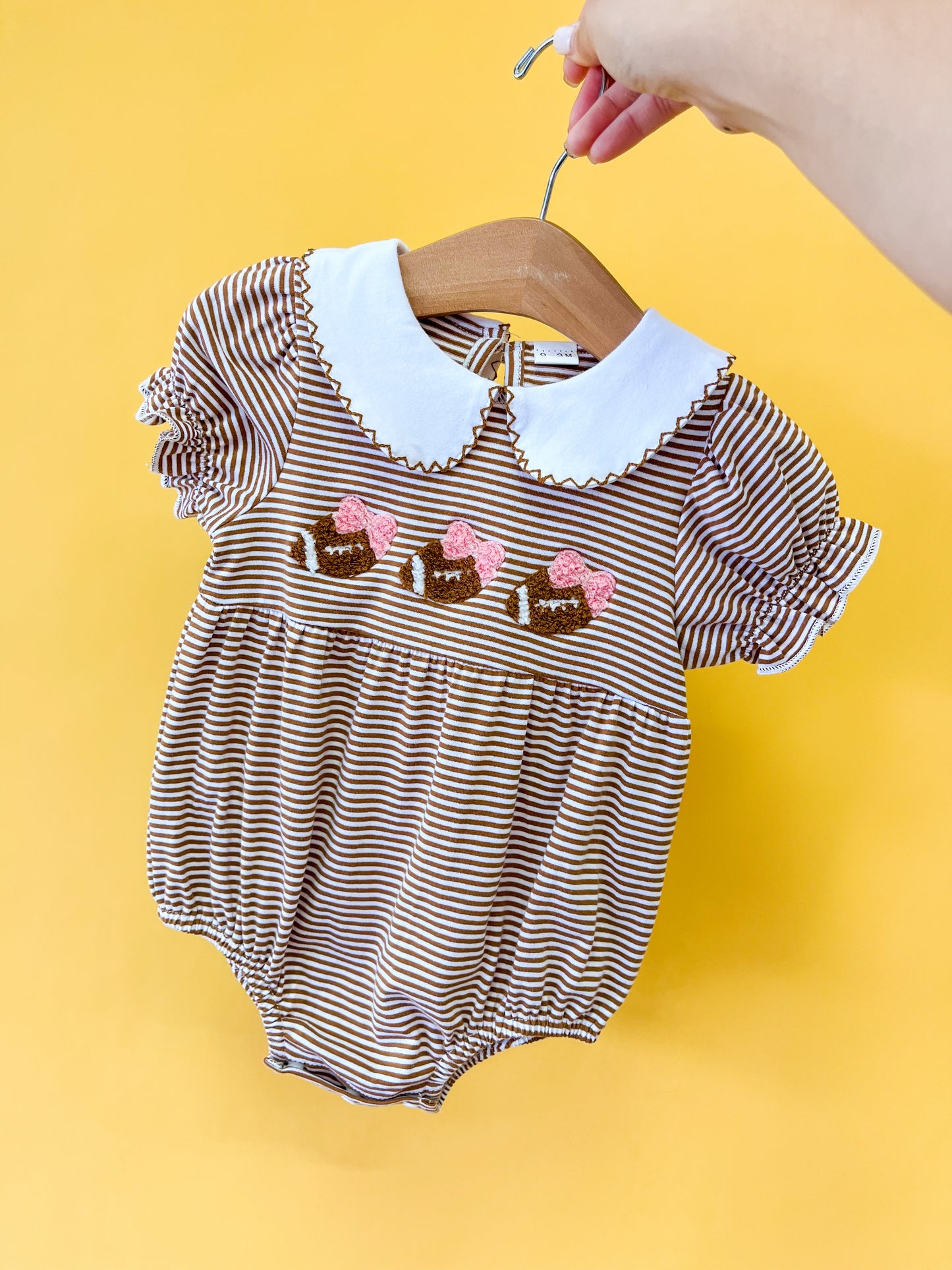 Stripe Coquette Football Romper - PACK (0/3M, 3/6M, 6/12M, 12/18M)