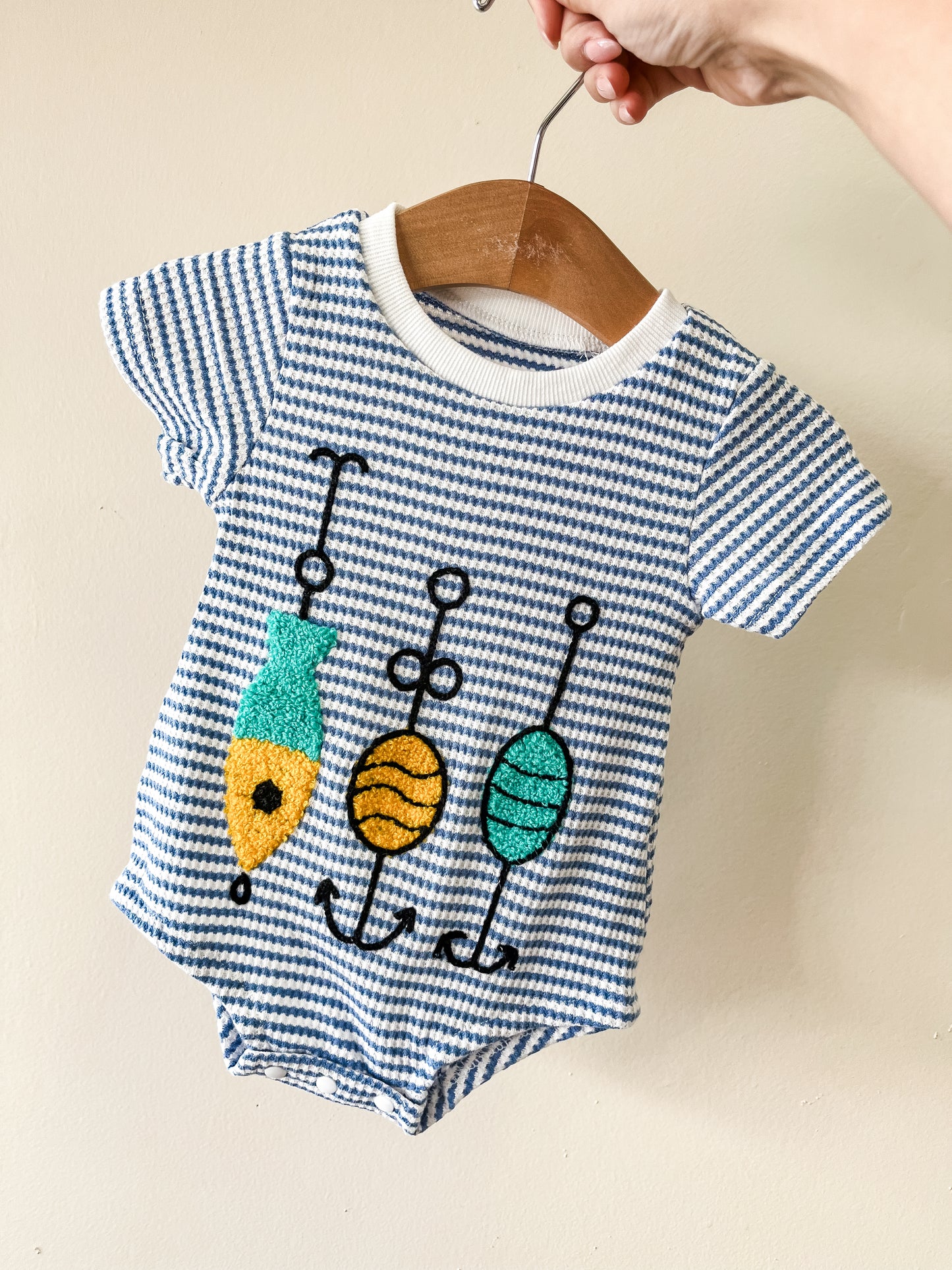Fish Blue Stripe Bubble - PACK (0/3M, 3/6M, 6/12M, 12/18M)