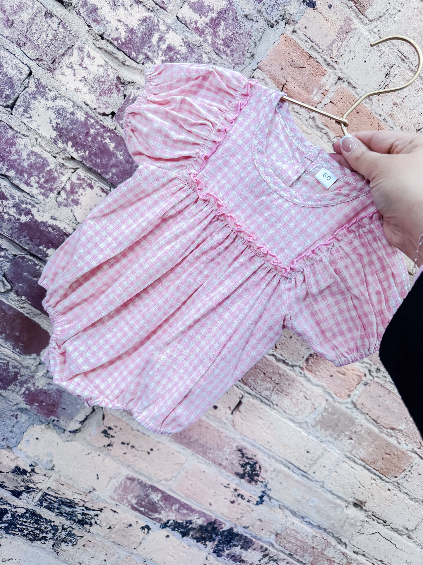 Pink Gingham Spring Romper - PACK (0/3M, 3/6M, 6/12M, 12/18M)