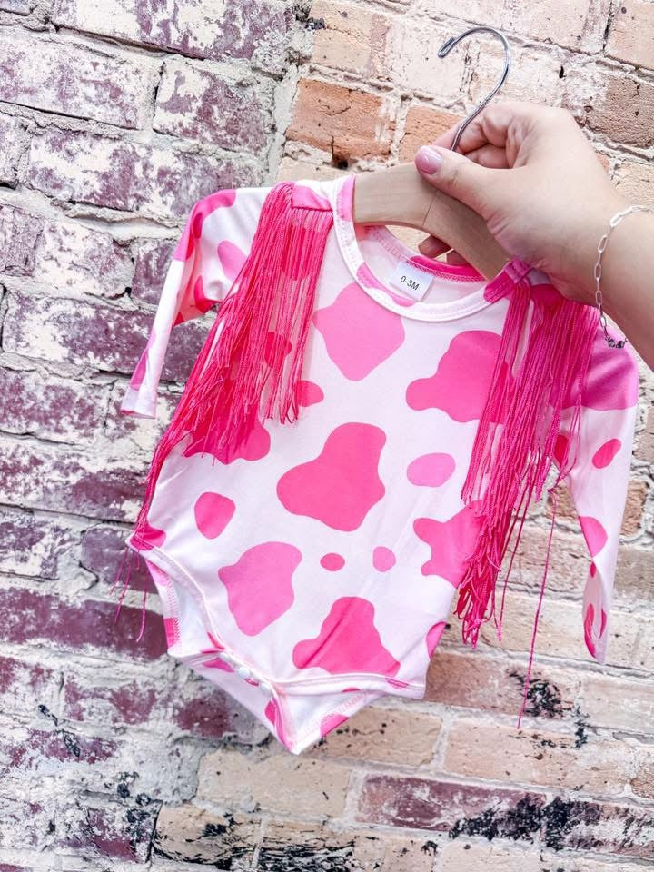Pink Fringe Bodysuit - PACK (0/3M, 3/6M, 6/12M, 12/18M)