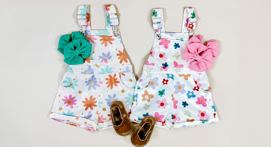 RTS - Natalie Floral Overall - PACK (12/18M, 18/24M, 2/3T, 3/4T)