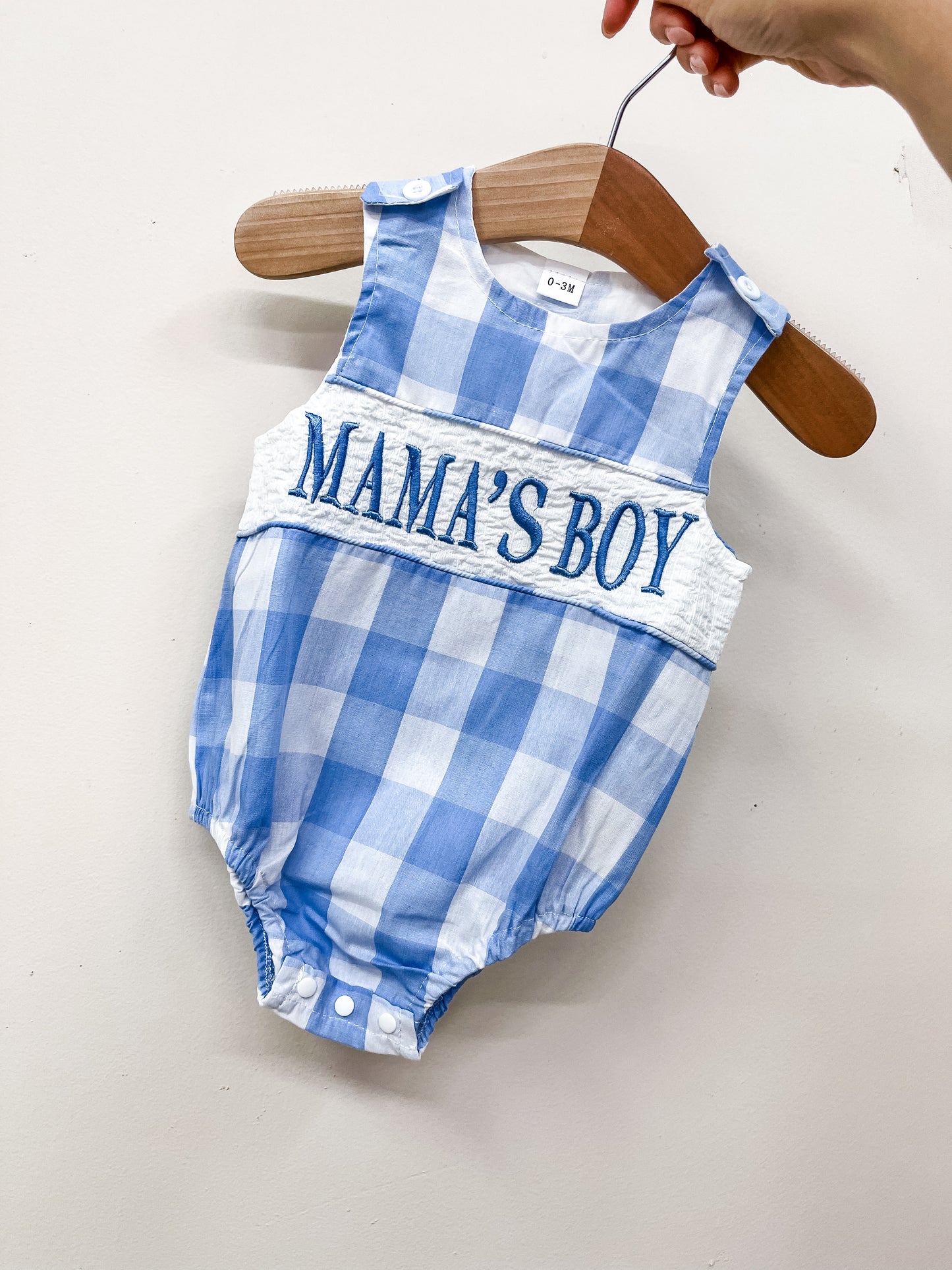 Mama's Boy Gingham Romper - PACK (0/3M, 3/6M, 6/12M, 12/18M)
