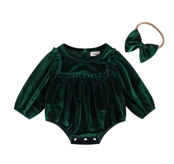 Velvet Holiday Romper Set