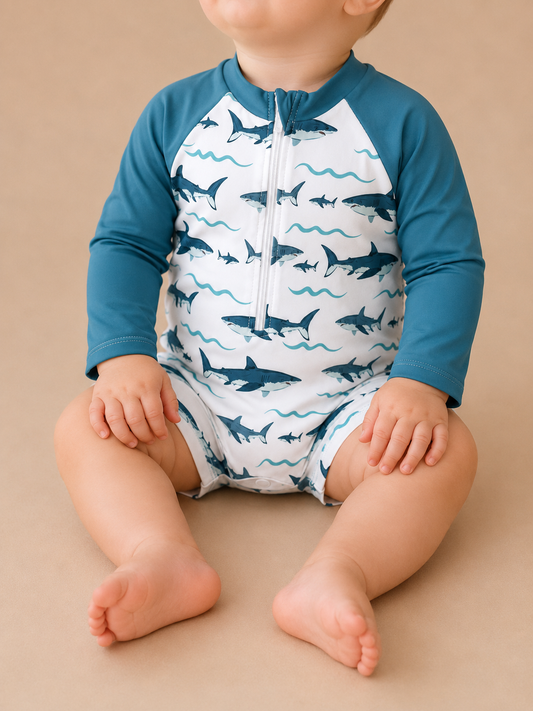 Shark Rashguard + Hat - PACK (6/12M, 12/18M, 18/24M, 2/3T, 3/4T)