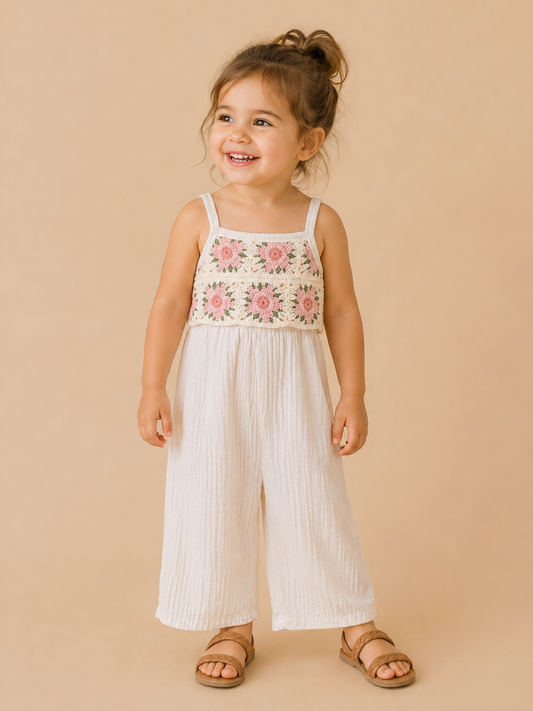 Beige Crochet Jumpsuit - PACK (6/12M, 12/18M, 18/24M, 2/3T, 3/4T)