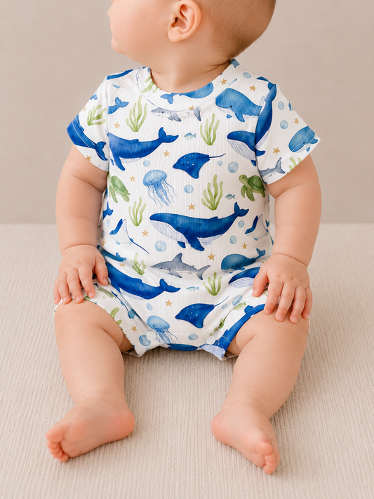 Whale Jumpsuit - PACK (0/3M, 3/6M, 6/12M, 12/18M)