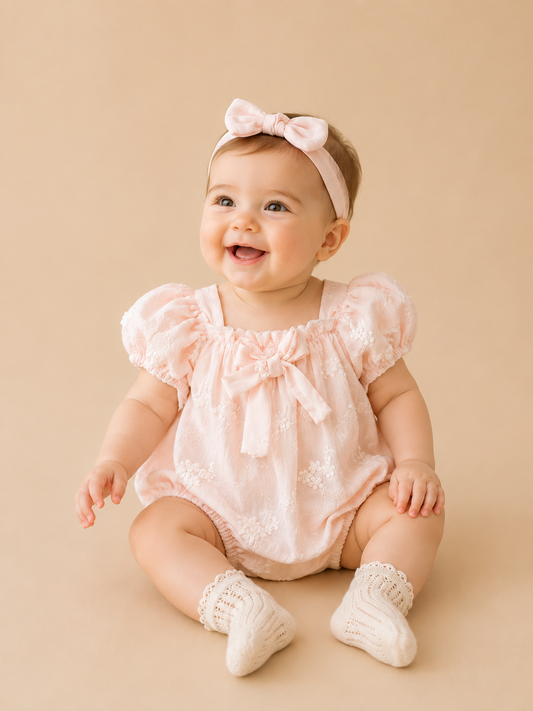 Dainty Girl Pink Bubble - PACK (0/3M, 3/6M, 6/12M, 12/18M)