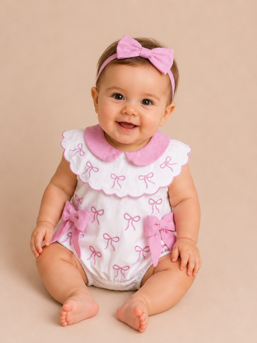 White Smocked Bubble - PACK (0/3M, 3/6M, 6/12M, 12/18M)