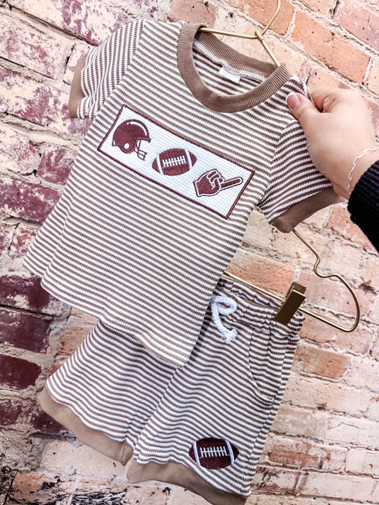 Football Stripe Shorts Set - PACK (6/12M, 12/18M, 18/24M, 2/3T, 3/4T)