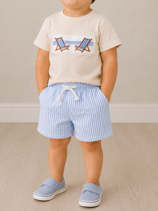 Boys Embroidered Beach Set