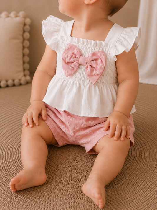 Floral White Outfit Set - PACK (12/18M, 18/24M, 2/3T, 3/4T)
