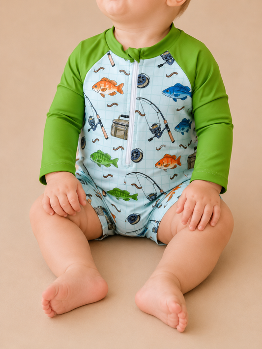 Fishing Rashguard + Hat - PACK (6/12M, 12/18M, 18/24M, 2/3T, 3/4T)