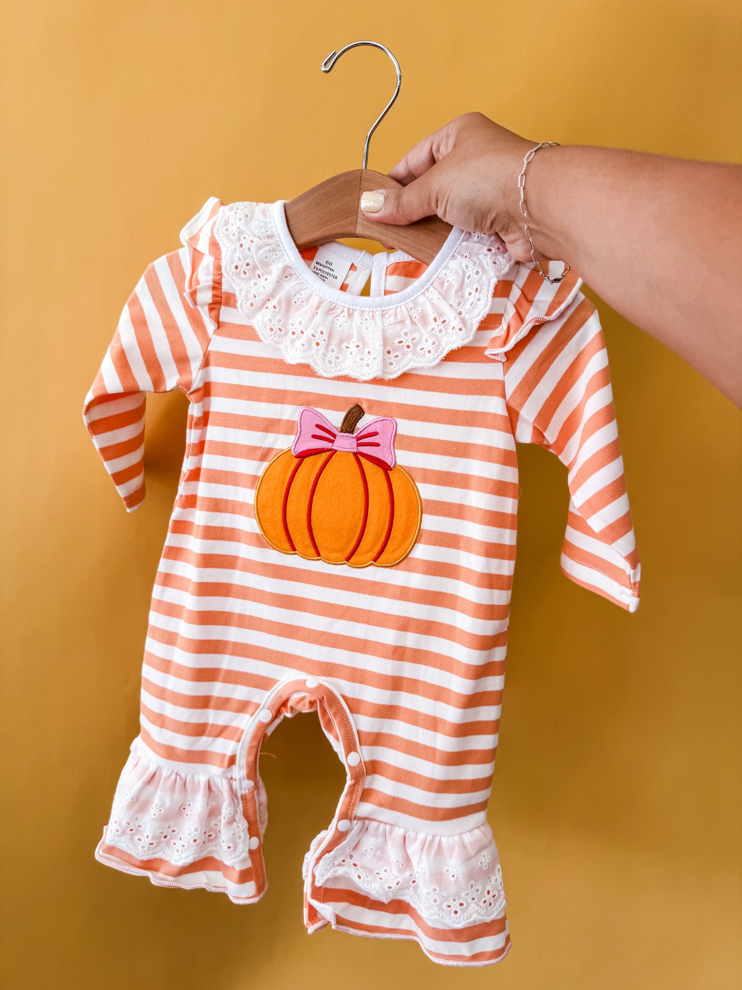Stripe Pumpkin Jumpsuit - PACK (0/3M, 3/6M, 6/12M, 12/18M)