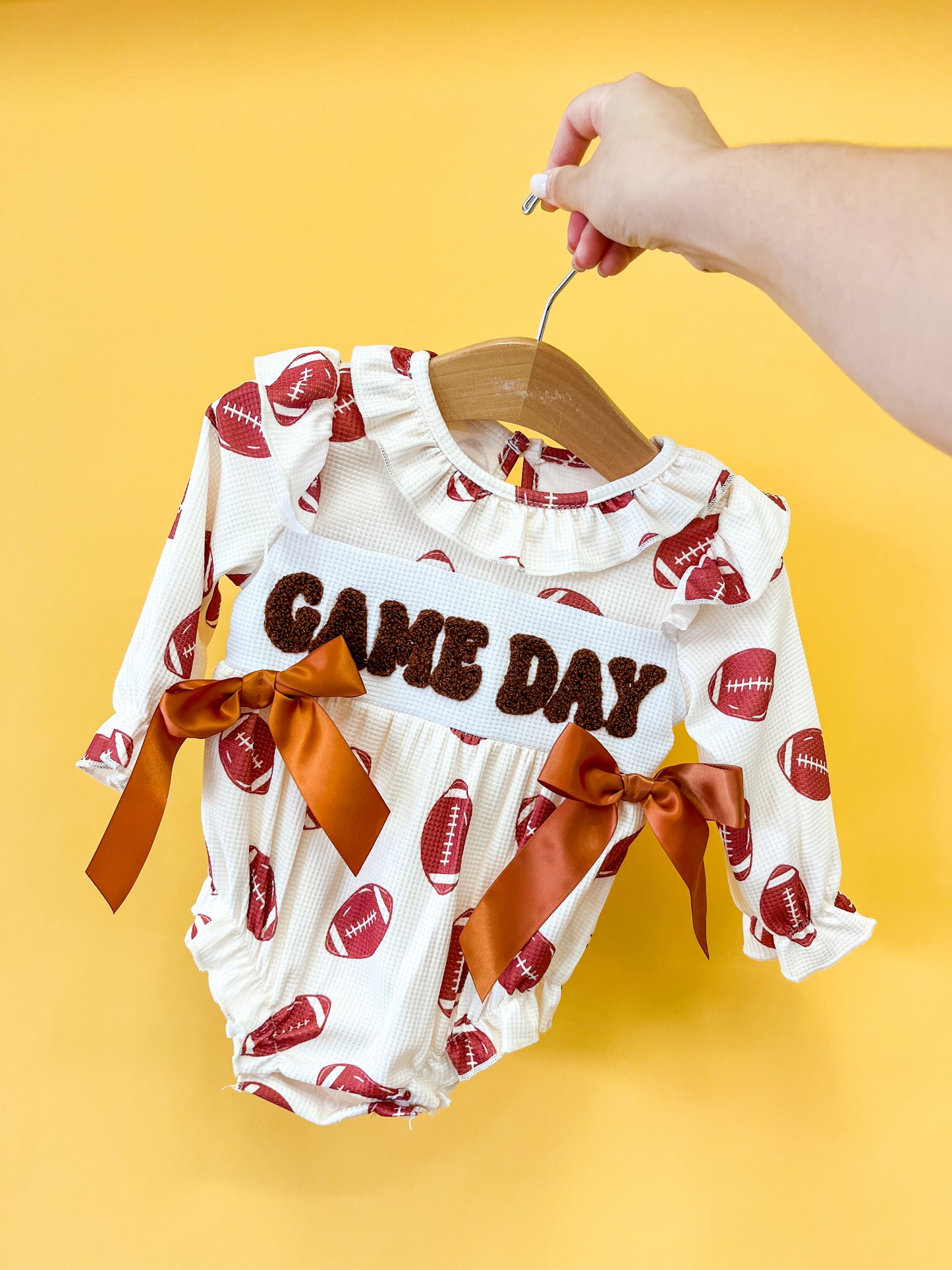 Game Day Smocked Girl Romper - PACK (0/3M, 3/6M, 6/12M, 12/18M)