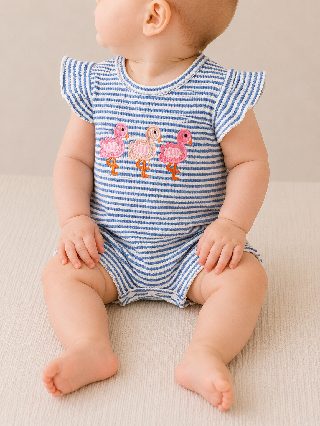 Flamingo Stripe Romper - PACK (0/3M, 3/6M, 6/12M, 12/18M)