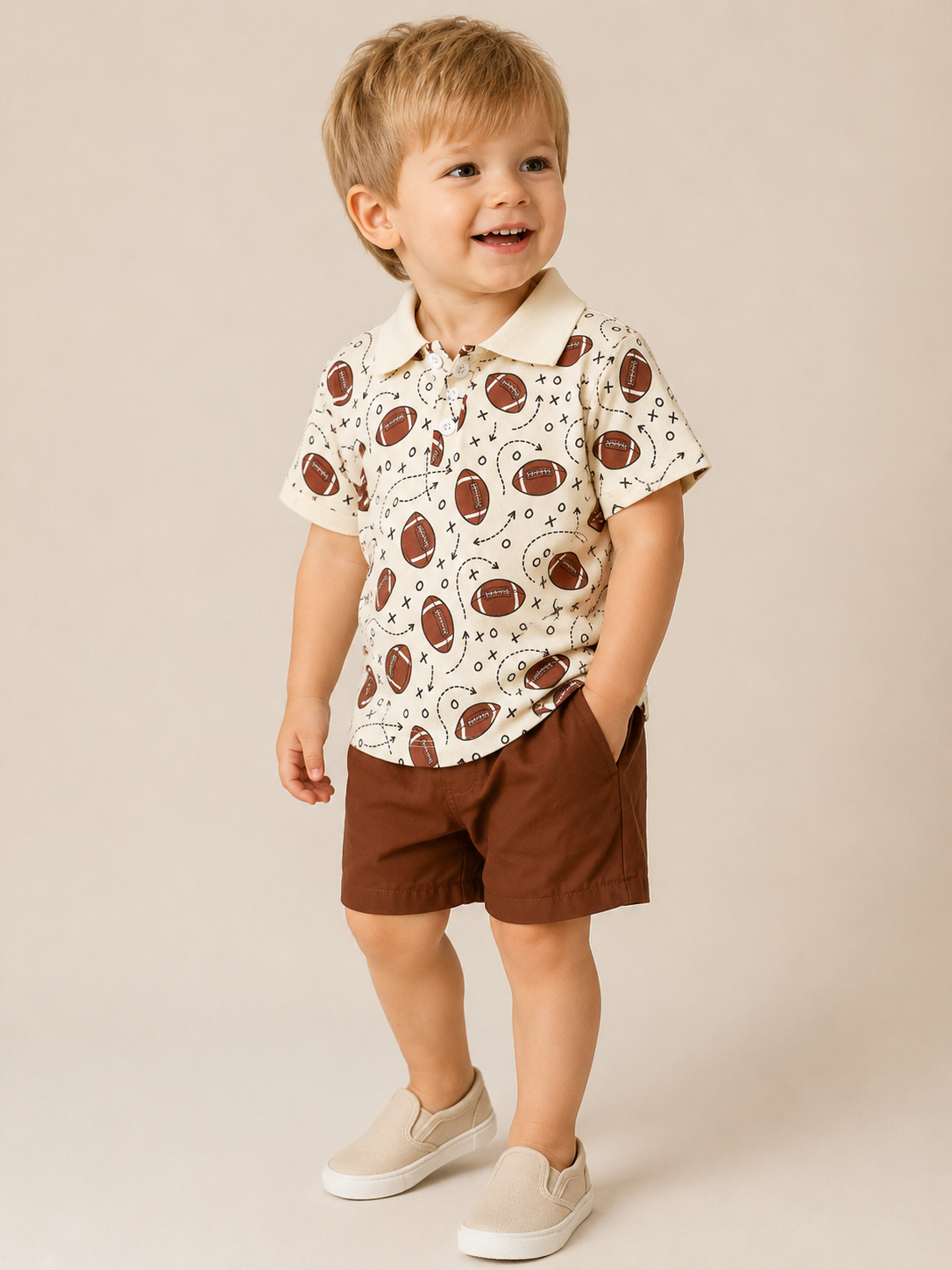 Little Quarterback Collared Set - PACK (12/18M, 18/24M, 2/3T, 3/4T)