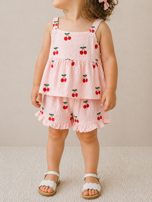 Cherry Pink Tank Set - PACK (12/18M, 18/24M, 2/3T, 3/4T)