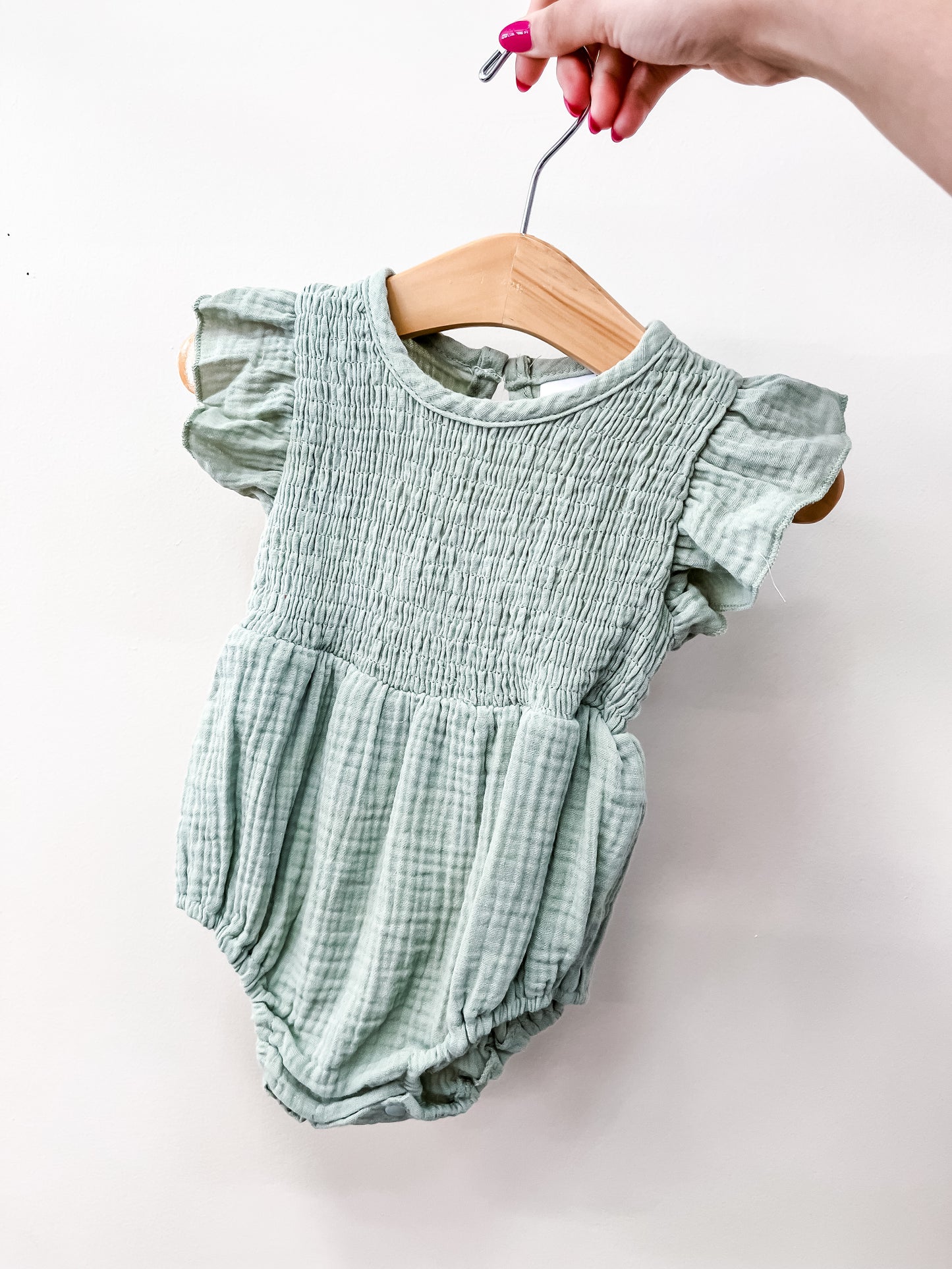 Sage Linen Romper - PACK (0/3M, 3/6M, 6/9M, 9/12M)