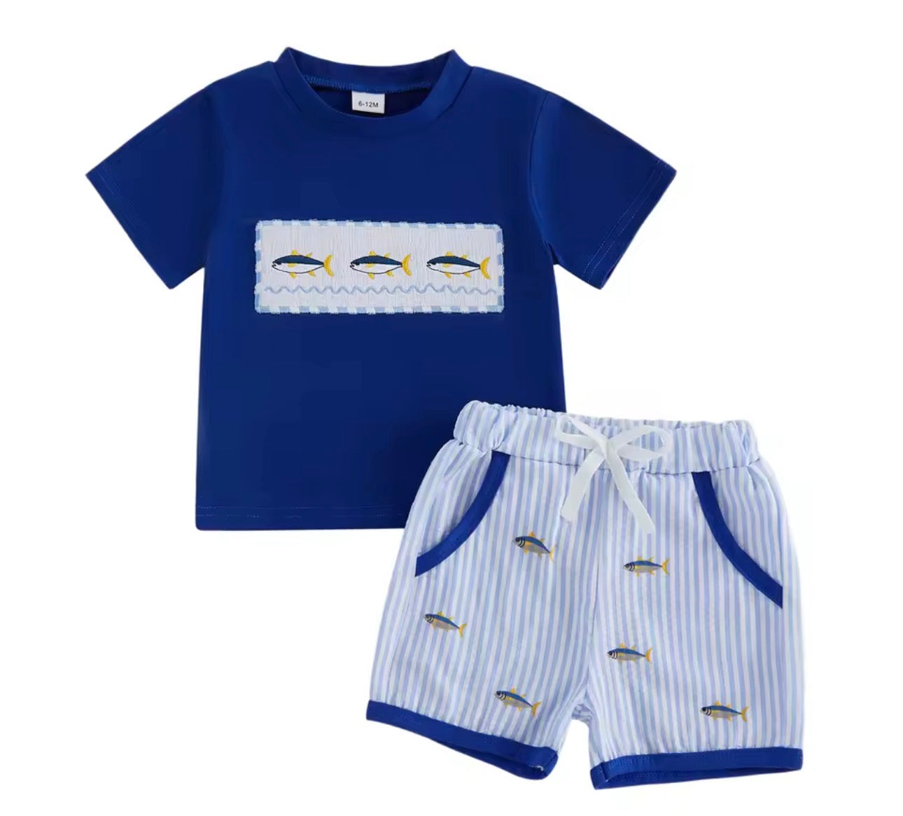 Fishing Embroidered Outfit Set