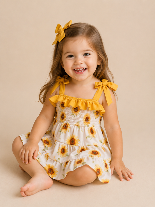 Golden Hour Sunflower Dress - PACK (12/18M, 18/24M, 2/3T, 3/4T)