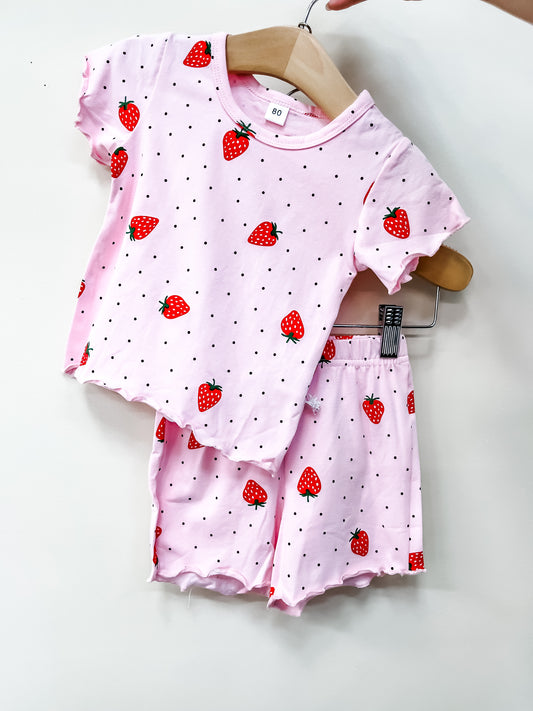 Pink Strawberry Set - PACK (6/12M, 12/18M, 18/24M, 2/3T, 3/4T)