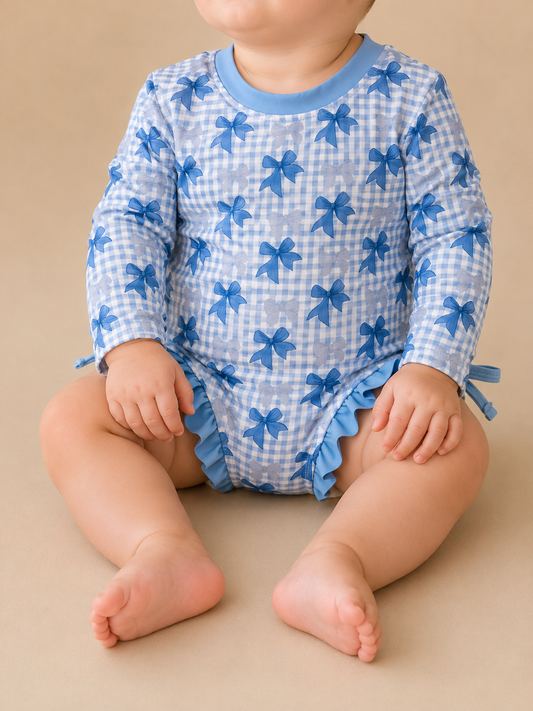 Blue Coquette Swimsuit + Hat - PACK (6/12M, 12/18M, 18/24M, 2/3T, 3/4T)