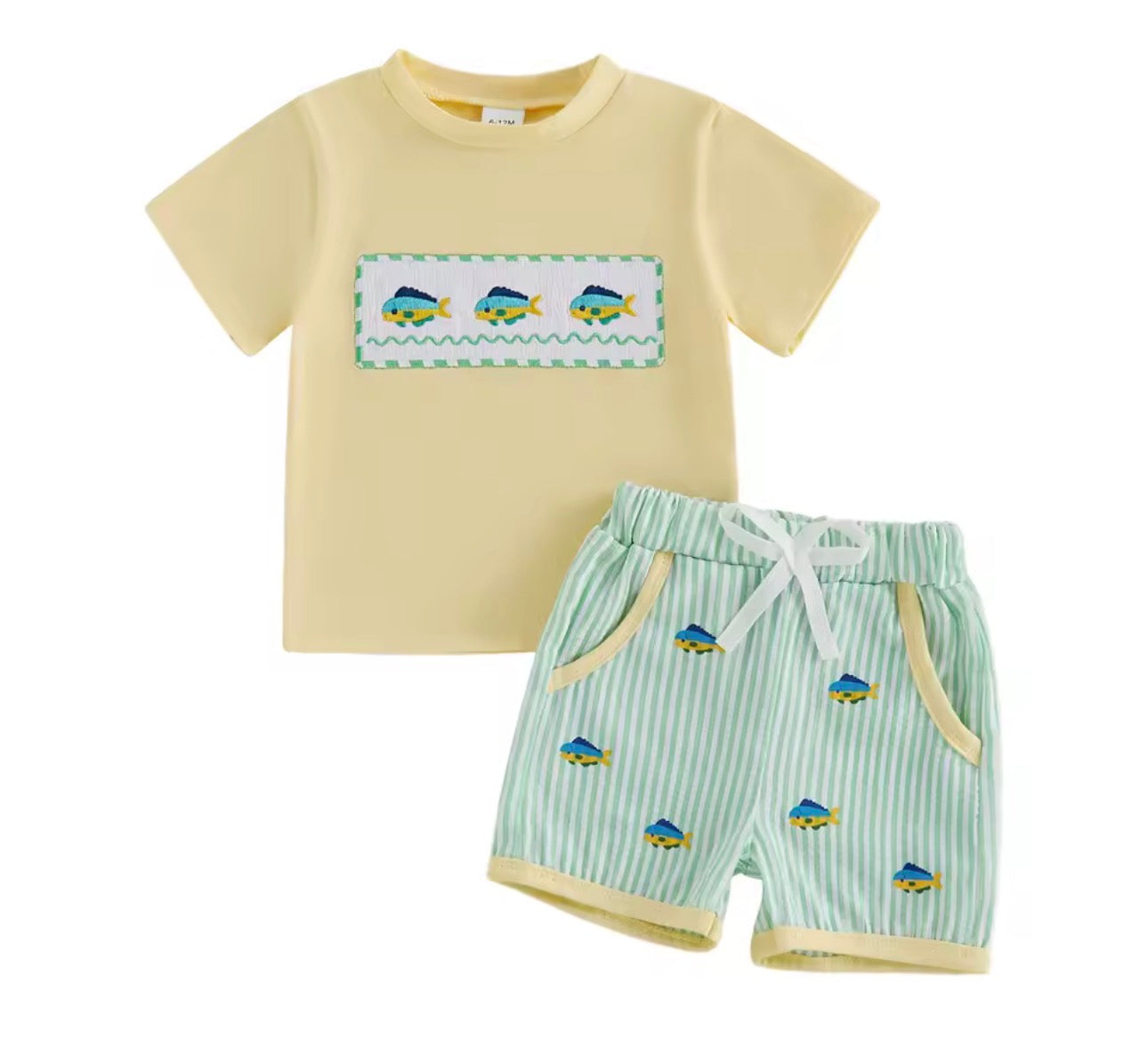 Fishing Embroidered Outfit Set