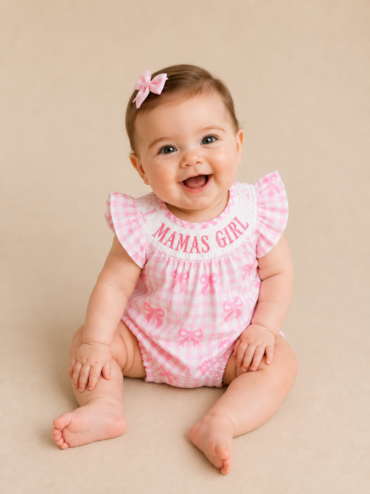 Mama's Girl Coquette Smocked Romper - PACK (0/3M, 3/6M, 6/12M, 12/18M)