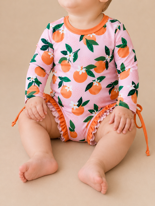 Tangerines Swimsuit + Hat - PACK (0/3M, 3/6M, 6/12M, 12/18M, 18/24M)