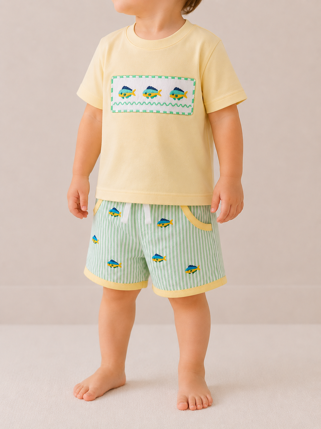 Fishing Embroidered Outfit Set