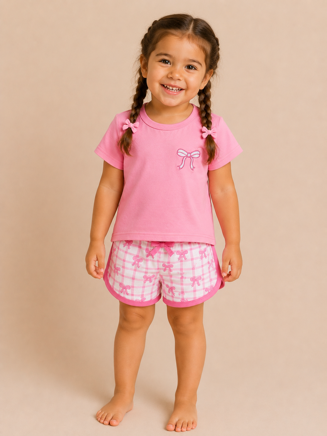 Pink Bow Lounge Set - PACK (3/6M, 6/12M, 12/18M, 18/24M, 2/3T)