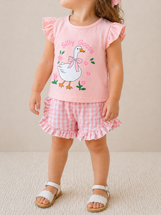 Pink Goose Swimsuit + Hat - PACK (0/3M, 3/6M, 6/12M, 12/18M, 18/24M)