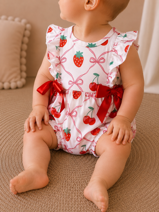 Strawberry Cherry Romper - PACK (0/3M, 3/6M, 6/12M, 12/18M)