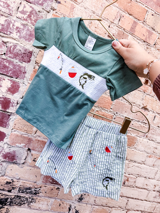 Fishing Stripe Embroidered Set - PACK (3/6M, 6/12M, 12/18M, 18/24M, 2/3T)