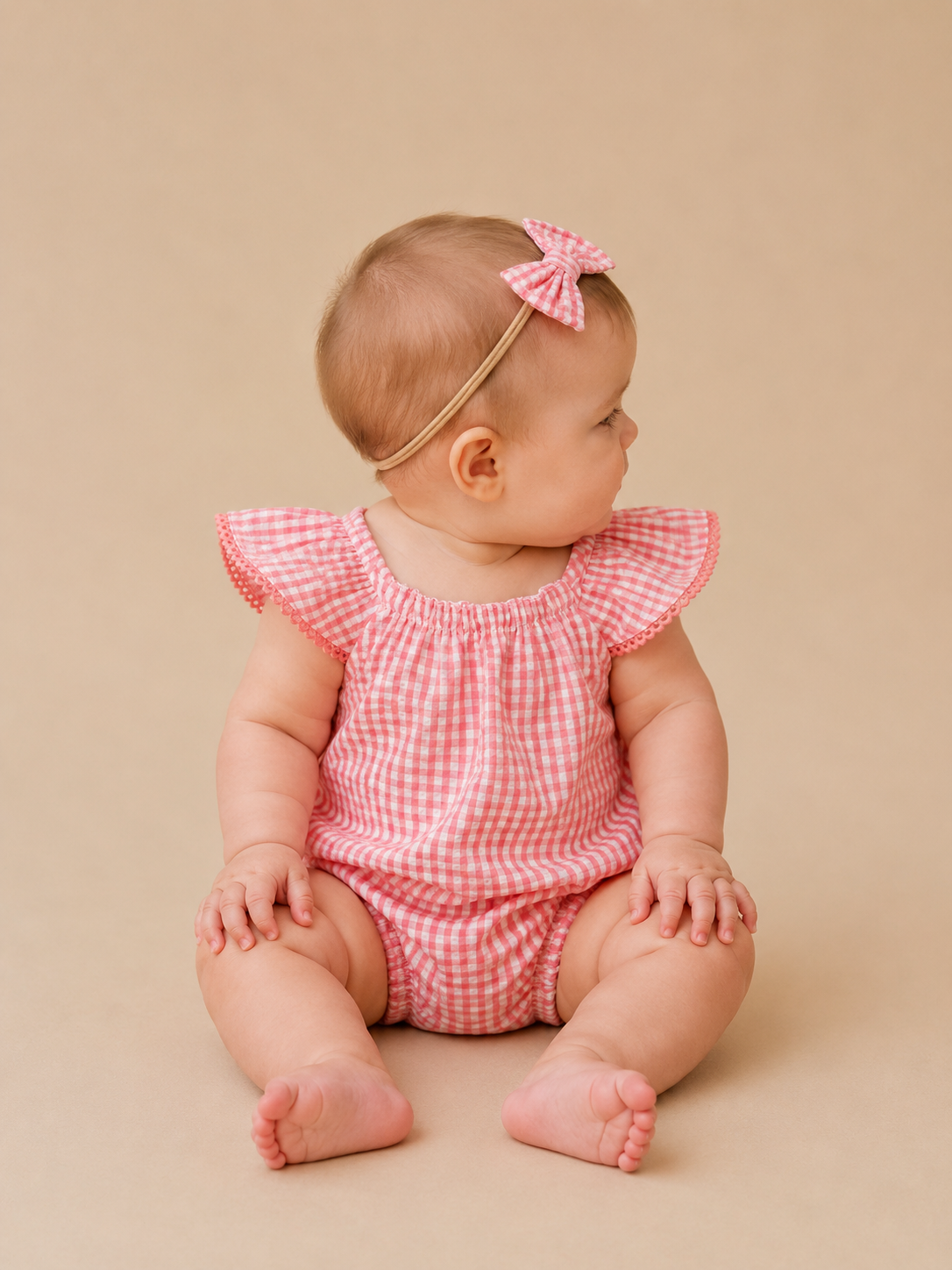 Pink Gingham Summer Romper - PACK (0/3M, 3/6M, 6/12M, 12/18M)