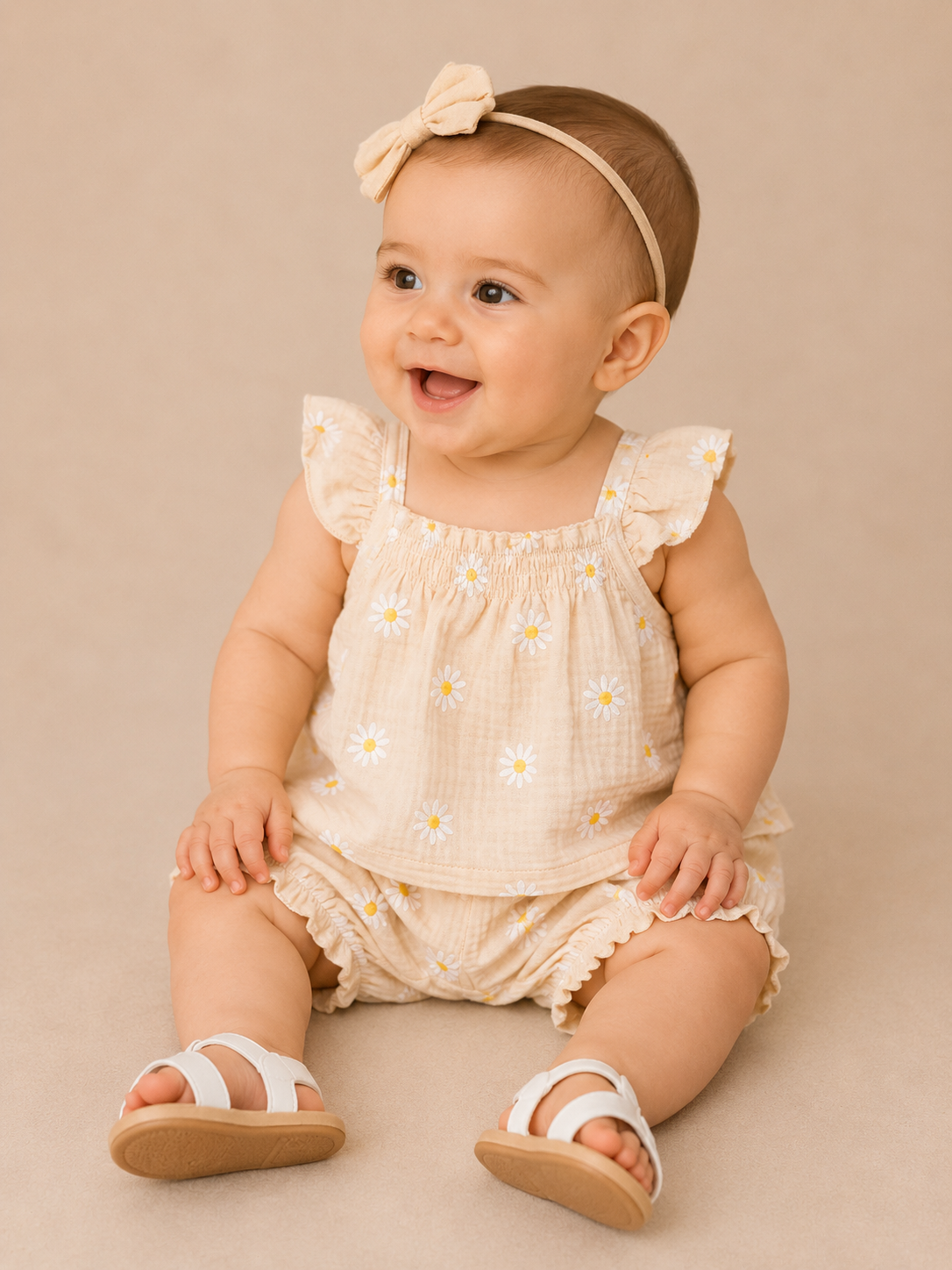 Pale Yellow Daisy Set - PACK (0/3M, 3/6M, 6/12M, 12/18M)