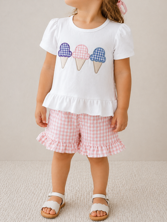 Ice Cream Gingham Set - PACK (6/12M, 12/18M, 18/24M, 2/3T, 3/4T)