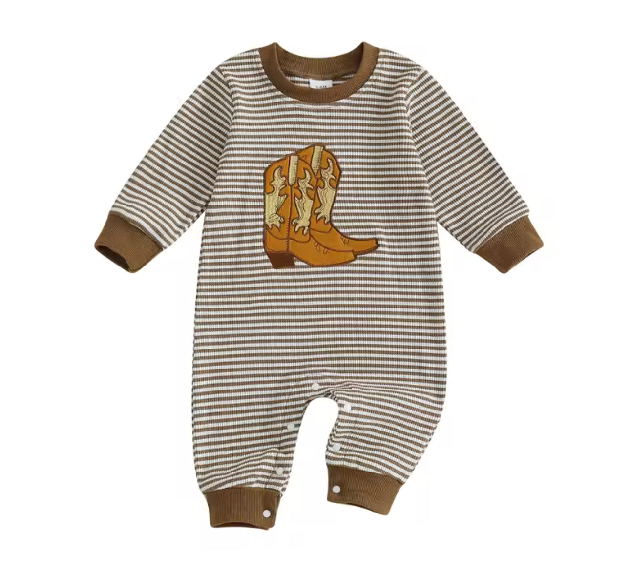 Stripe Cowboy Boot Jumpsuit