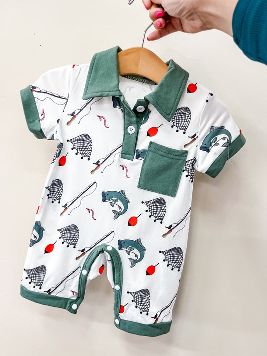 Collared Fishing Jumpsuit - PACK (0/3M, 3/6M, 6/12M, 12/18M)