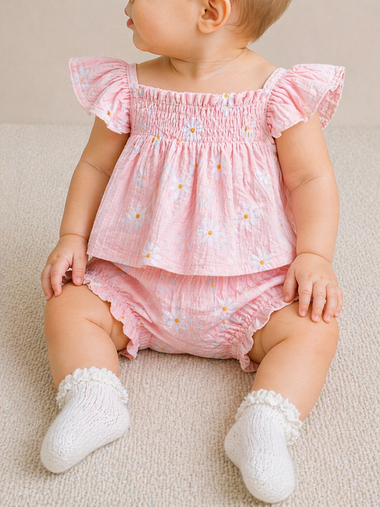 Daisy Pink Infant Set - PACK (0/3M, 3/6M, 6/12M, 12/18M)