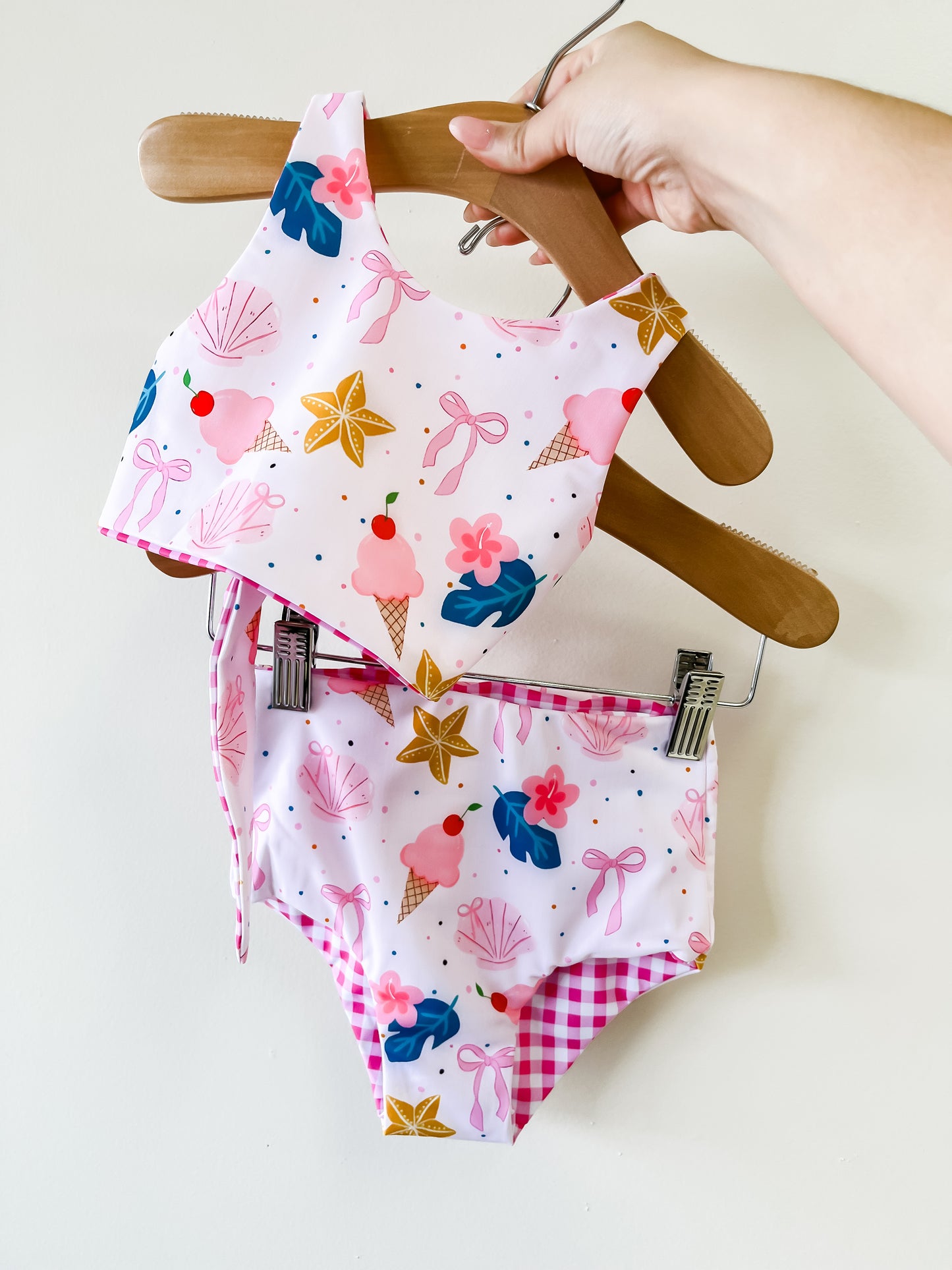 Ice Cream Gingham Reversible Swimsuit - PACK (18/24M, 2/3T, 3/4T, 4/5T)