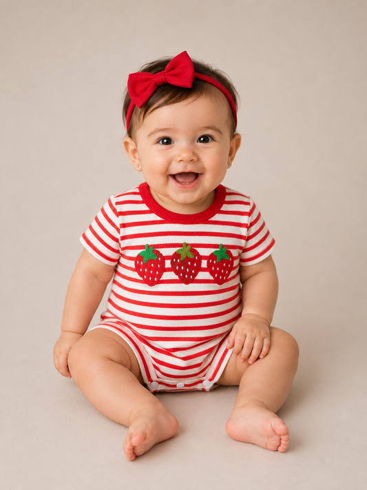 Strawberry Stripe Bubble - PACK (0/3M, 3/6M, 6/12M, 12/18M)
