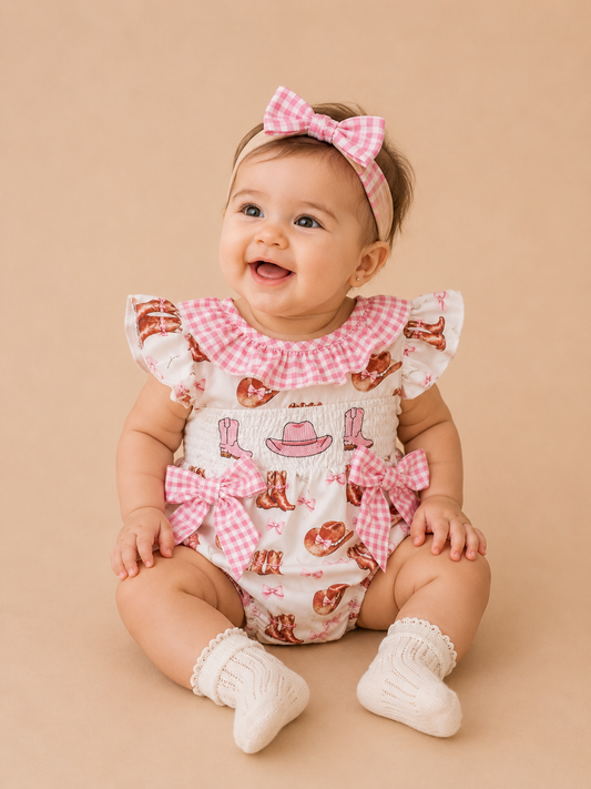 Cowgirl Pink Romper - PACK (0/3M, 3/6M, 6/12M, 12/18M)
