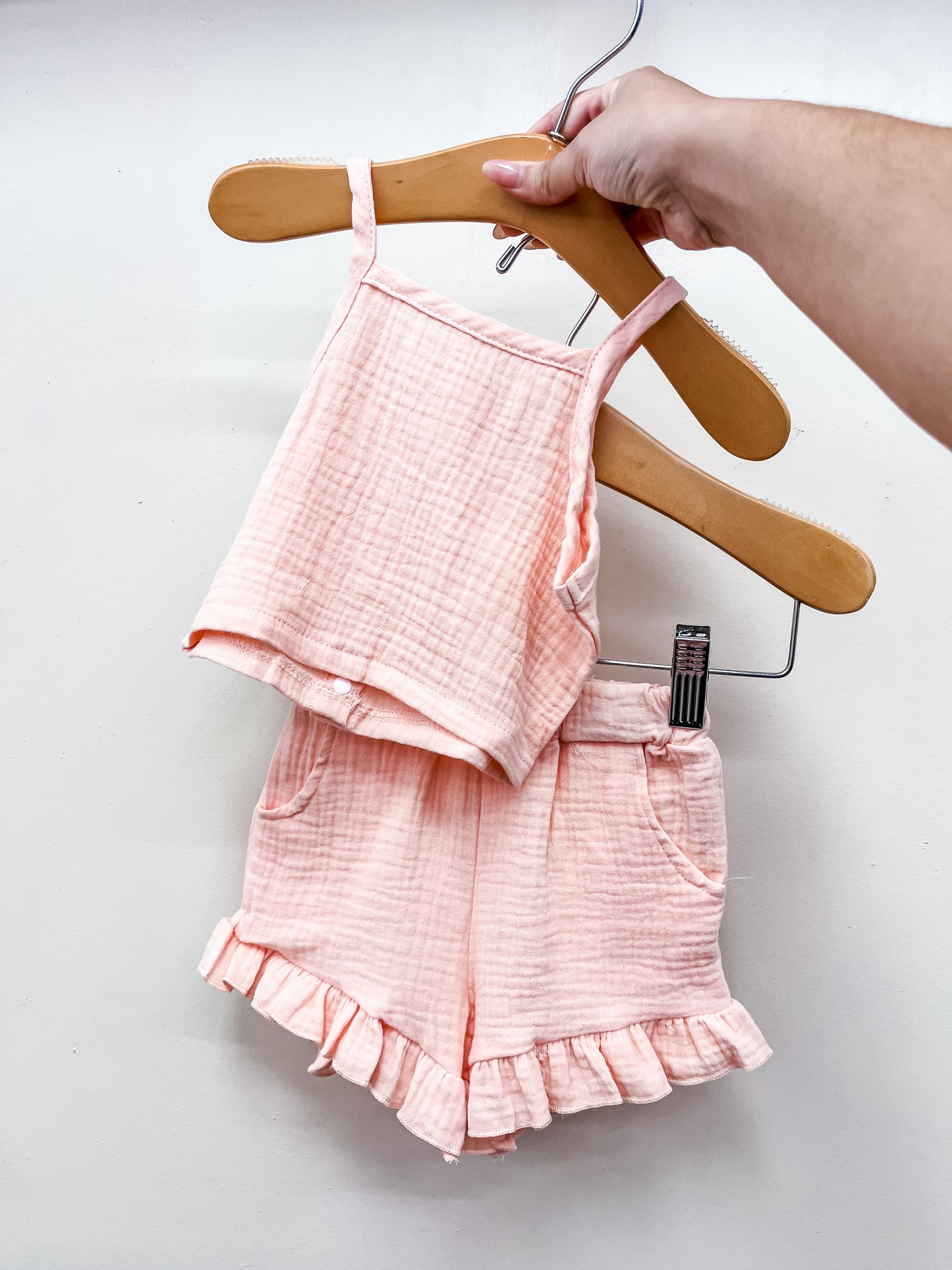 Peach Linen Two-Piece Set - PACK (12/18M, 18/24M, 2/3T, 3/4T)