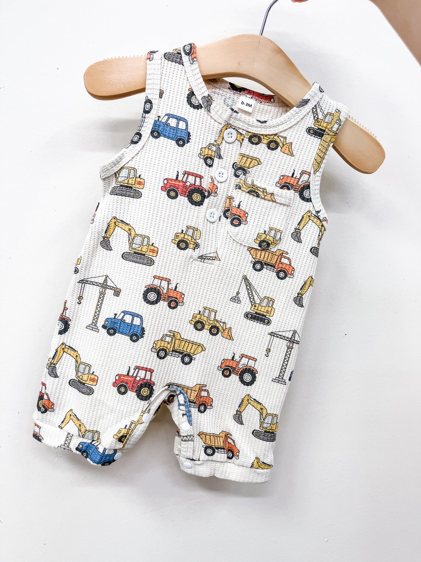 Excavator Romper - PACK (0/3M, 3/6M, 6/12M, 12/18M)