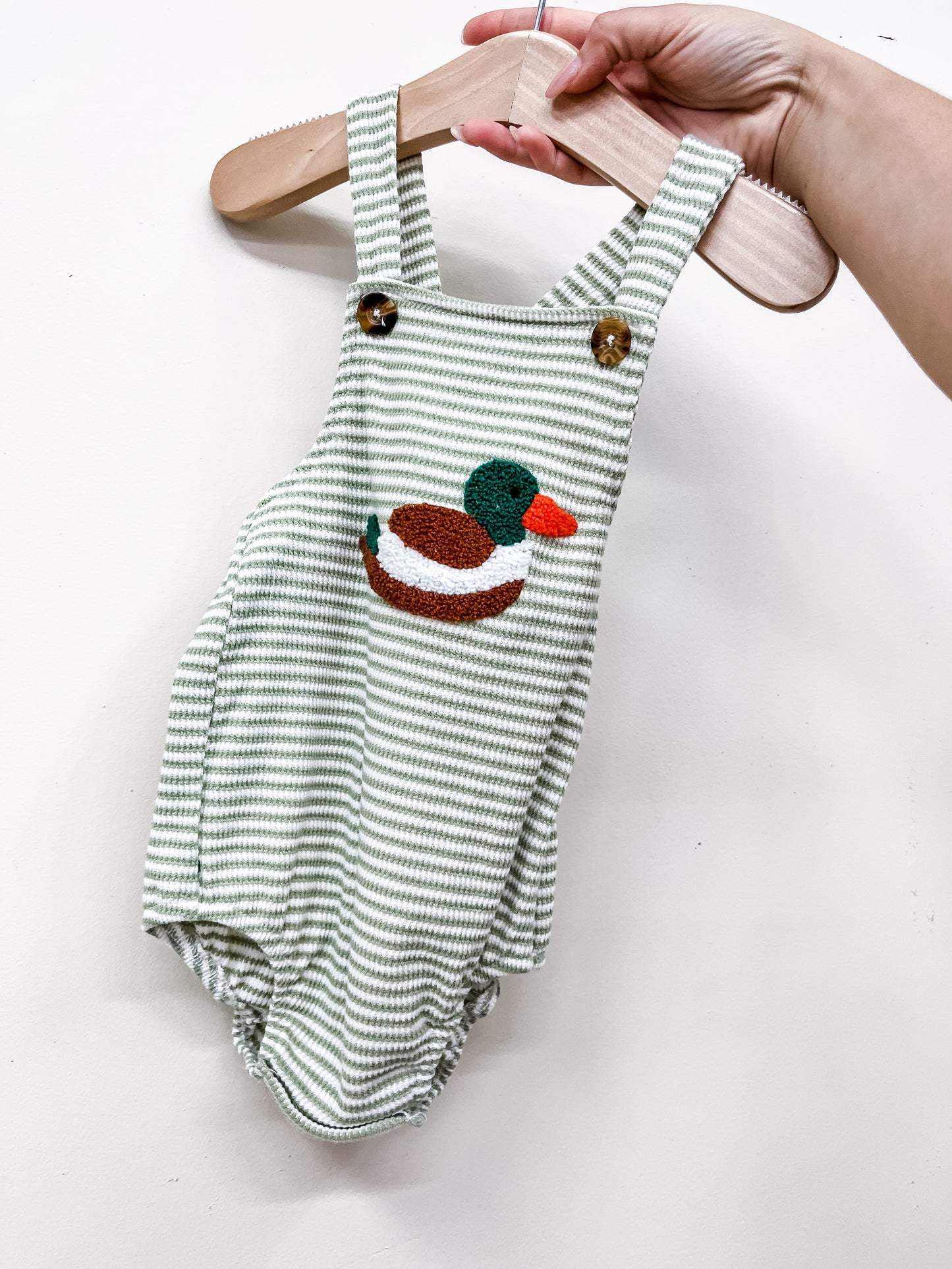 Duck Stripe Overalls Romper - PACK (0/3M, 3/6M, 6/12M, 12/18M)