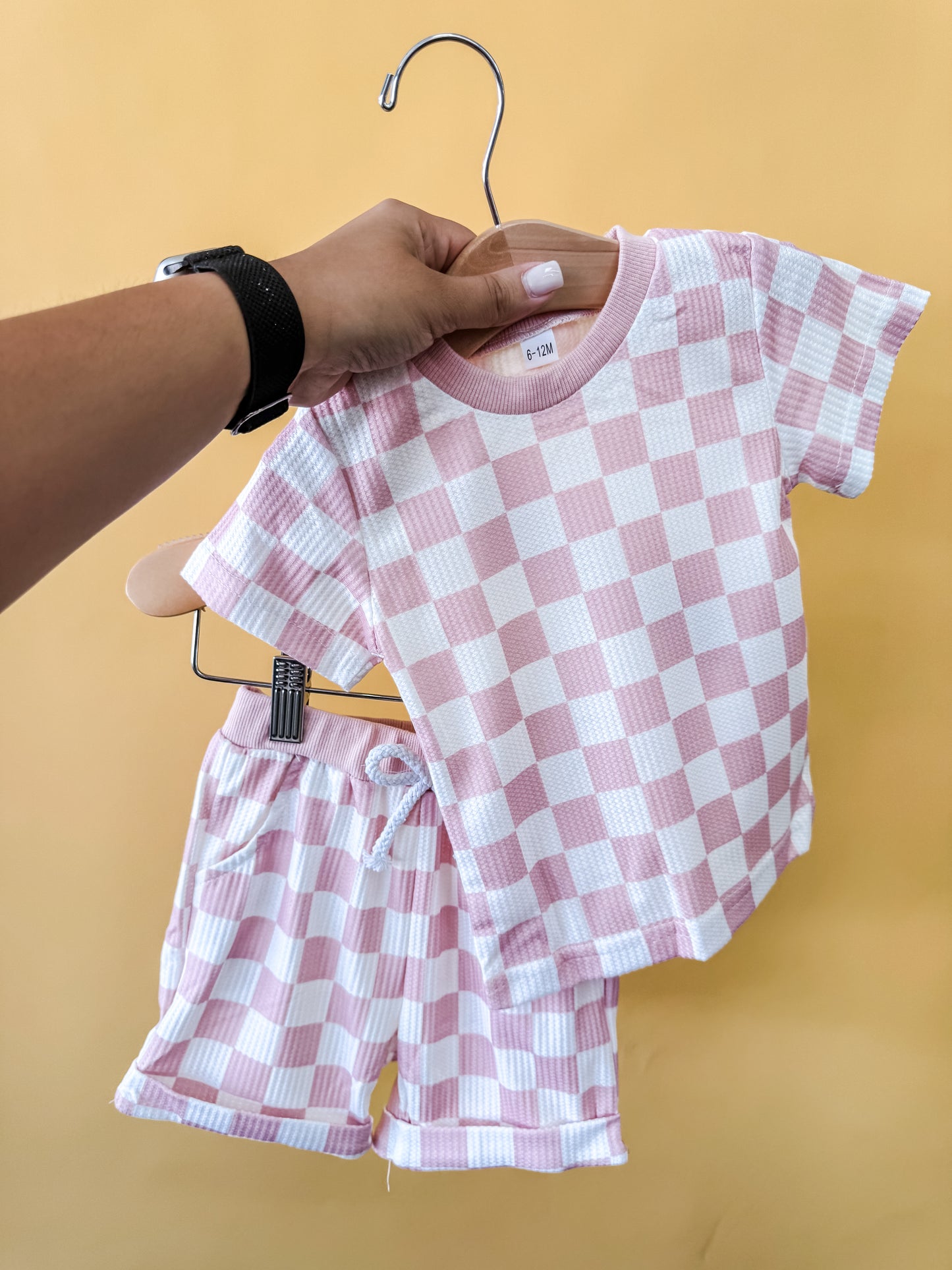 Neutral Pink Checkered Set - PACK (6/12M, 12/18M, 18/24M, 2/3T)