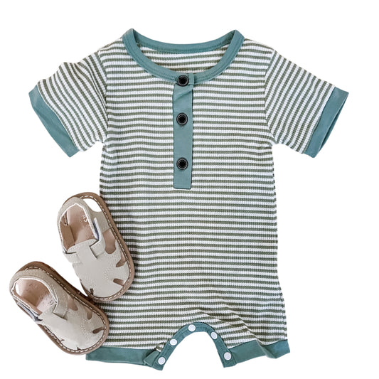 Green Cayson Stripe Jumpsuit - PACK (0/3M, 3/6M, 6/12M, 12/18M)