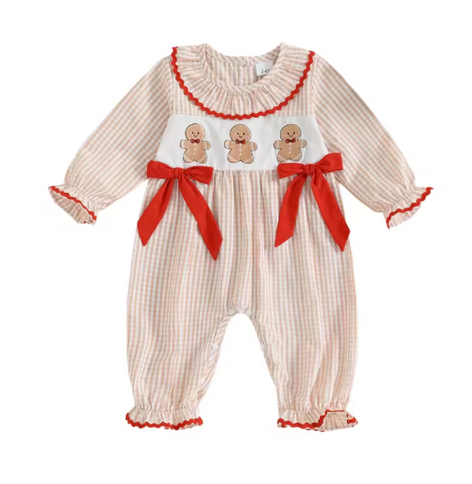 Smocked Gingerbread Jumpsuit